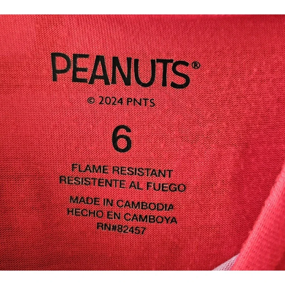 Peanuts Christmas 2 Piece Pajamas Set - Family - Kids‎ Boys Girls size 6 - NEW